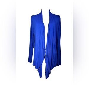 Urban CoCo Women’s Royal Blue Open Front Cardigan Size XL Handkerchief Front